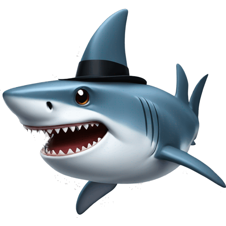 shark with tophat emoji