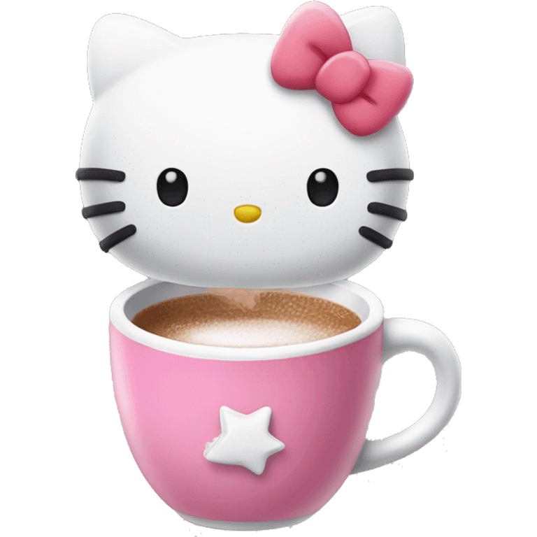 Hello kitty drinking hot coco emoji