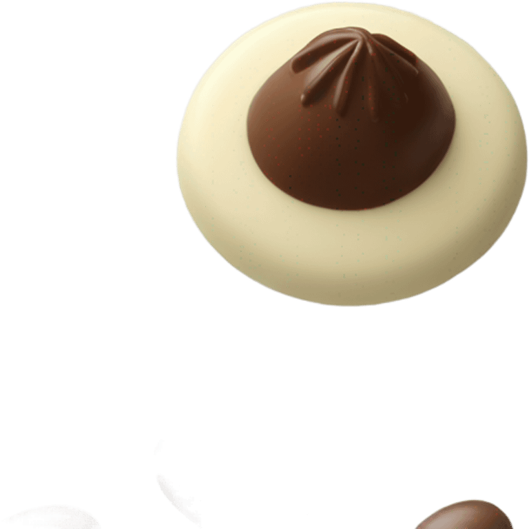 Chocolate and vanilla quenelle on glass plateemoji emoji