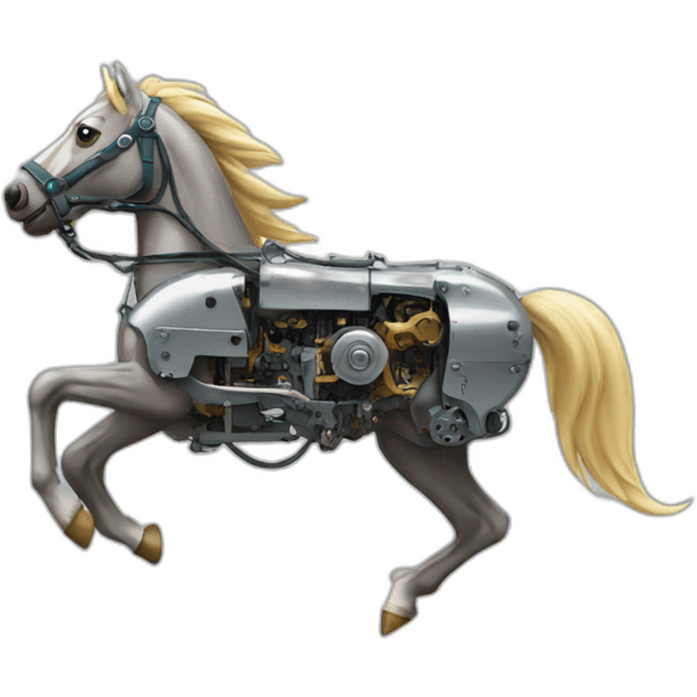 Mechanical running horse emoji