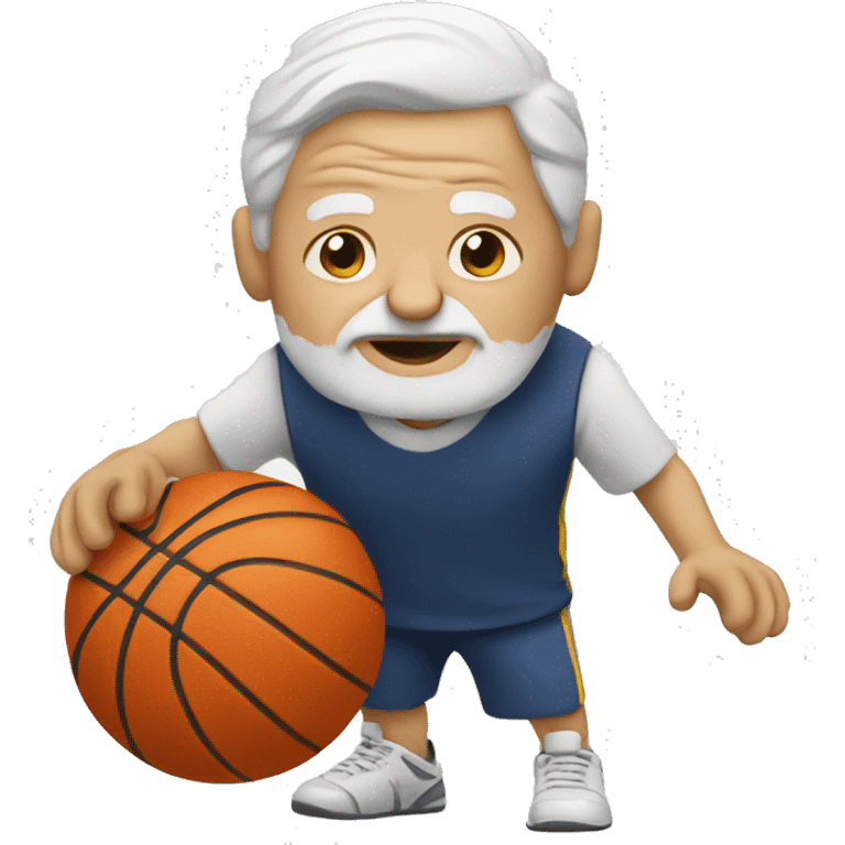 Old white person playing basketball emoji