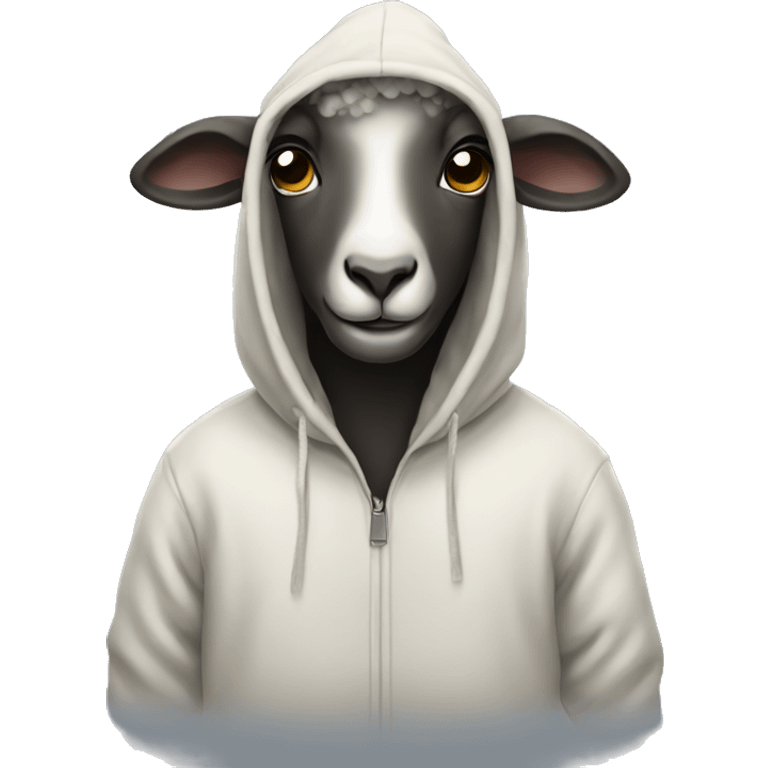 Sheep wearing a hoodie emoji