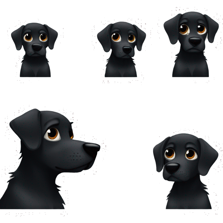 Emo black dog  emoji