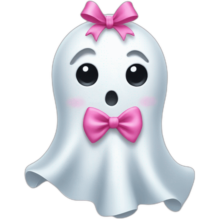 Ghost with a pink bow emoji