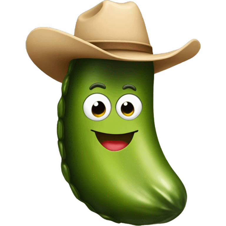 Pickle wearing a cowboy hat emoji