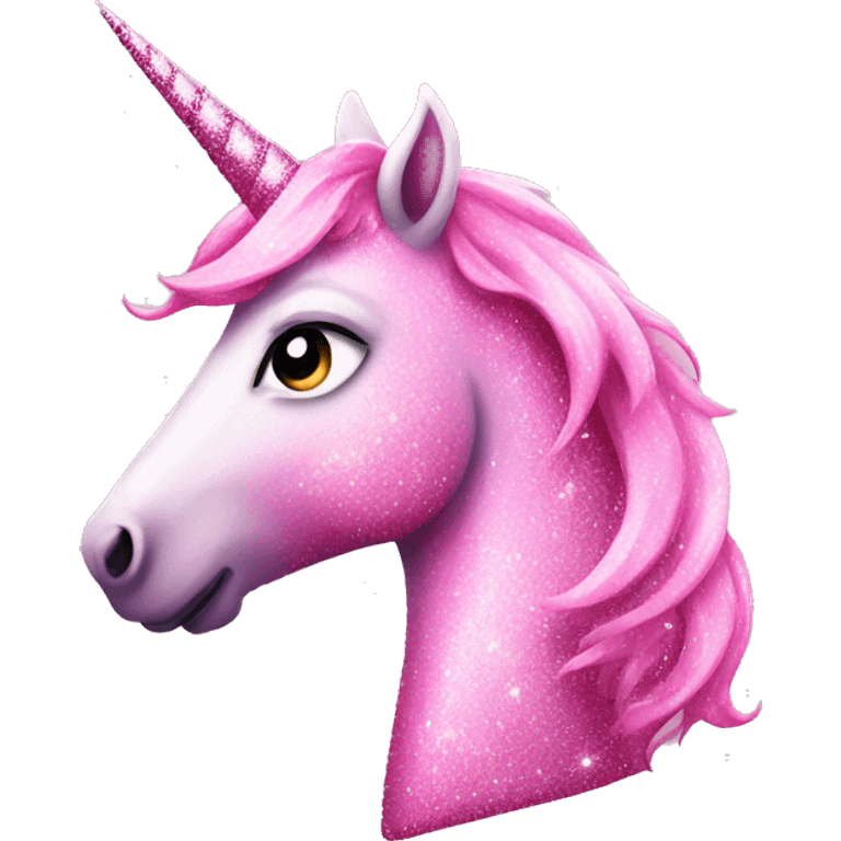 a pink sparkly unicorn emoji