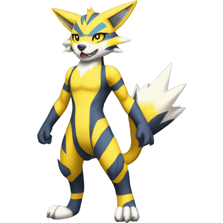 Zeraora-Renamon full body with stripes emoji