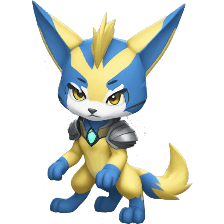 Anthro Cool Chibi Zeraora-Renamon-Pokémon Full Body Detailed High Quality emoji