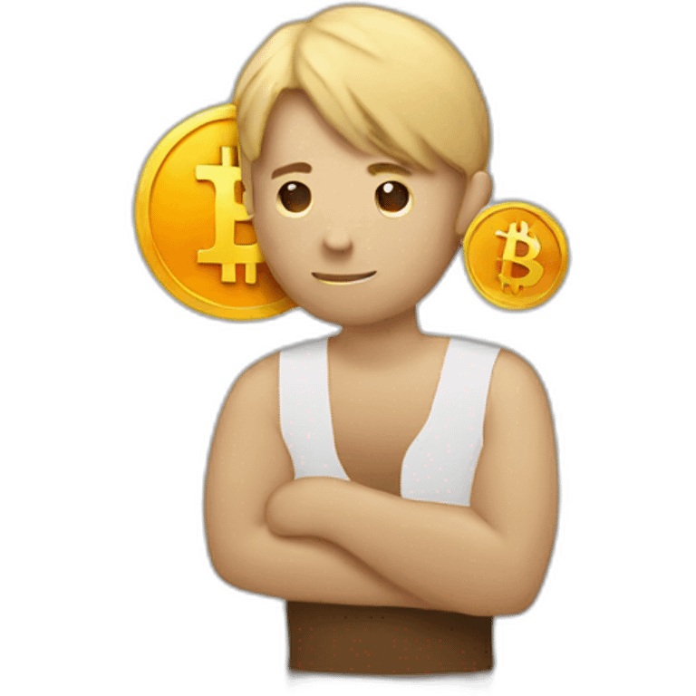 guy with bitcoin coin emoji