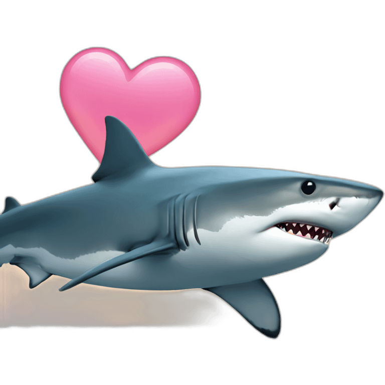 Shark with a heart emoji