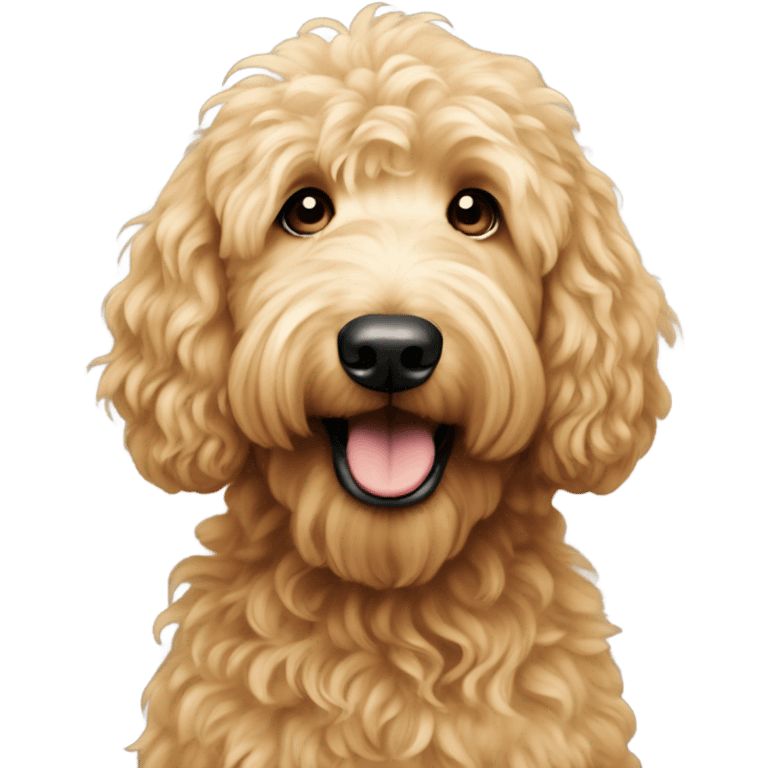 A golden doodle with long blonde hair  emoji