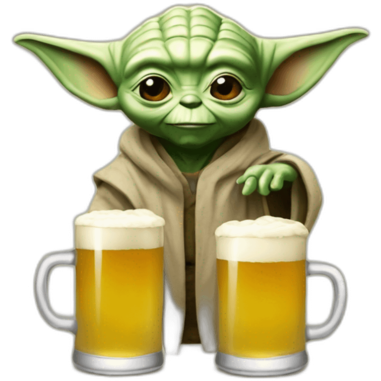 Yoda drink beer emoji