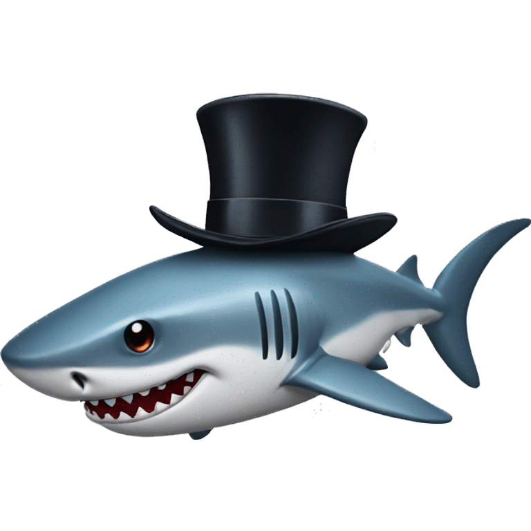 Shark with top hat emoji