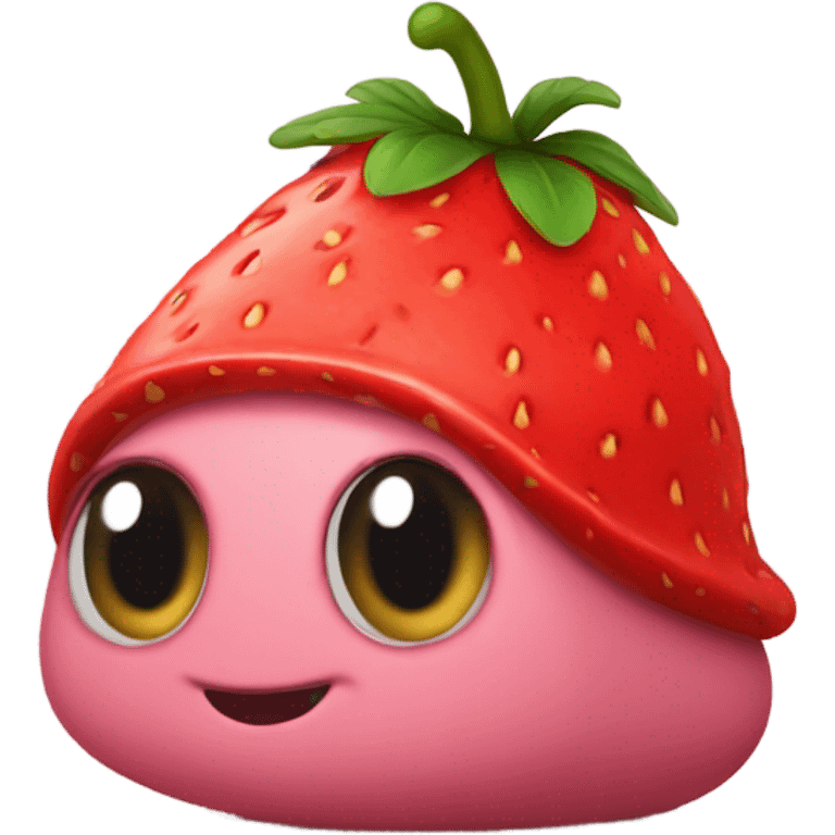 slug wearing a strawberry hat emoji