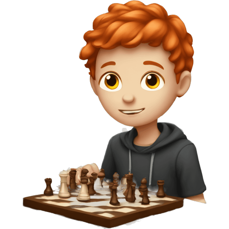 A red hair boy playing chess emoji