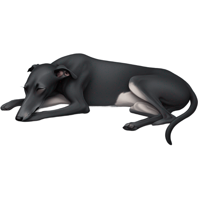 Black greyhound sleeping  emoji