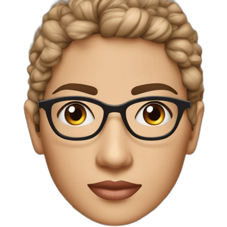 une ado marocaine voilée musulamane avec des lunettes et un grain de beauté au dessus du sourcil gauche emoji