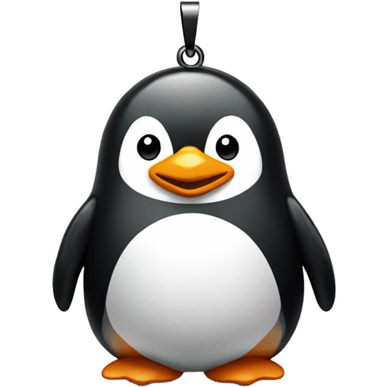 Penguin with a pendant on emoji