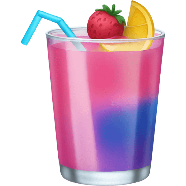 Pink and blue drink emoji