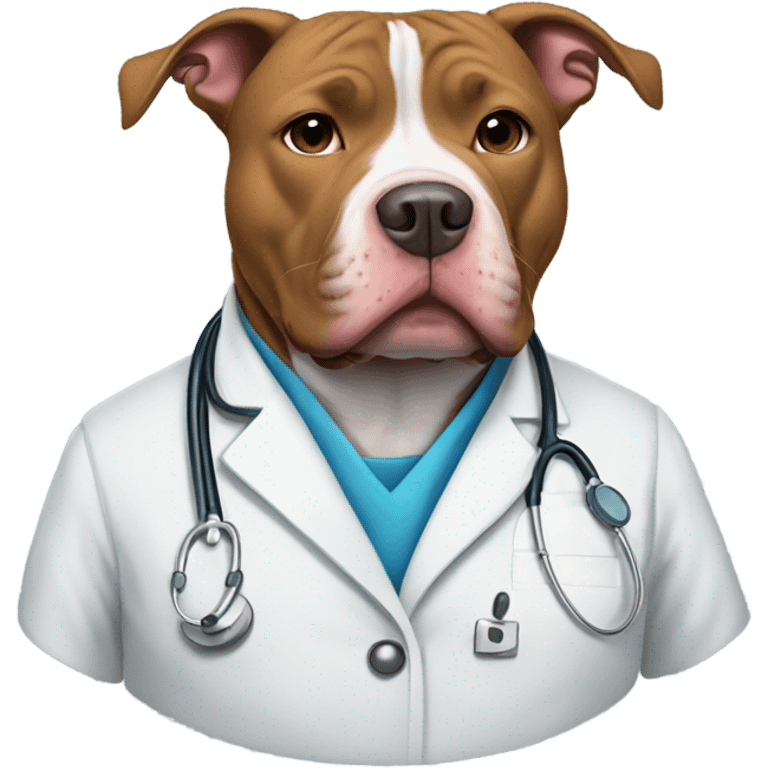 Pitbull in a doctors coat emoji