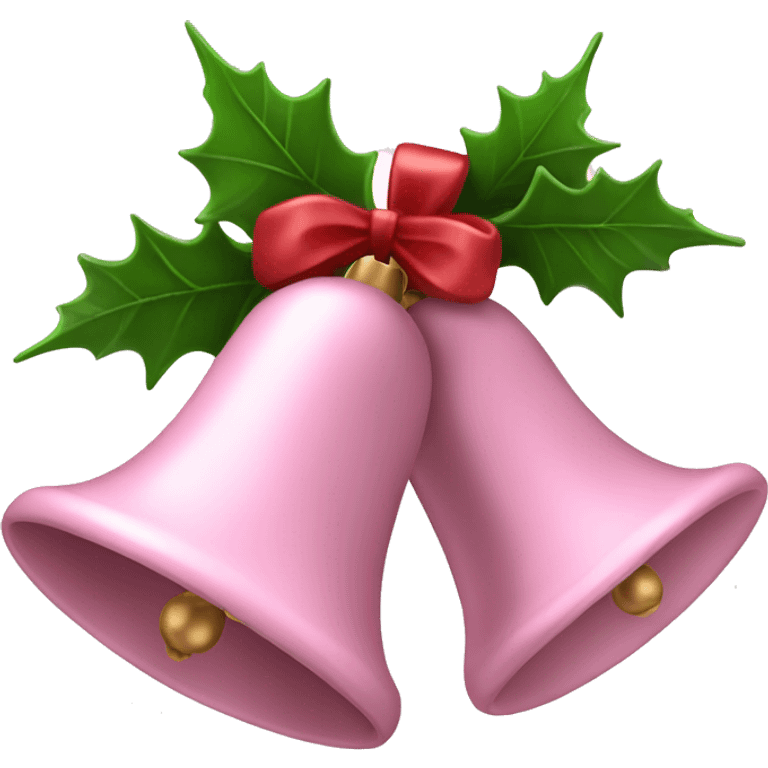 Light pink Christmas bells with Holly emoji