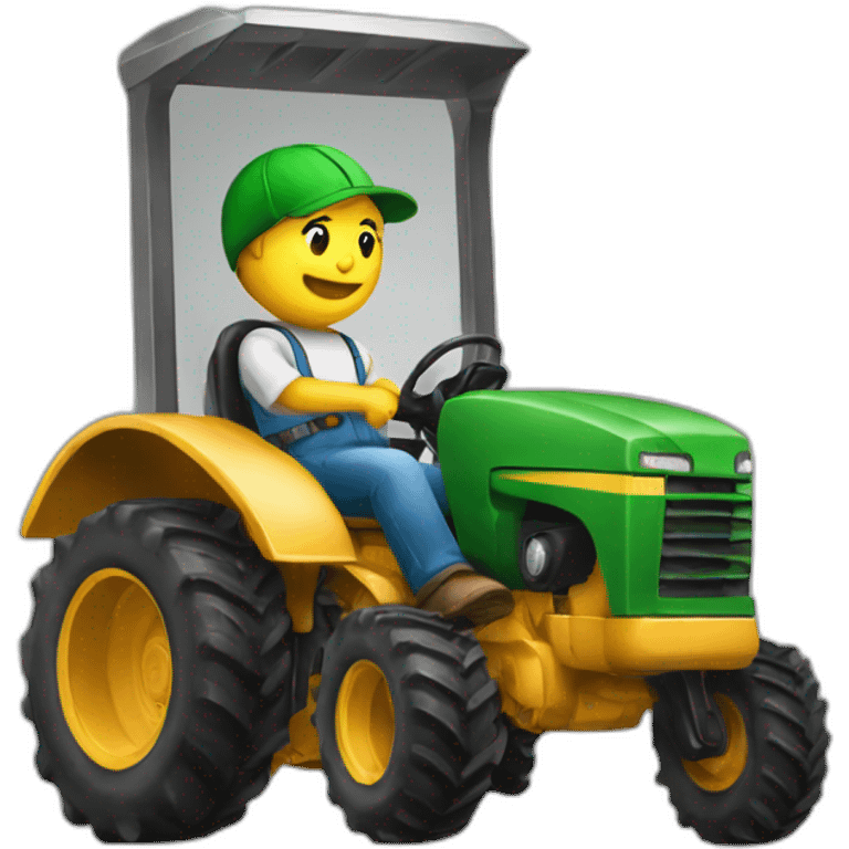 Chat sur tracteur emoji