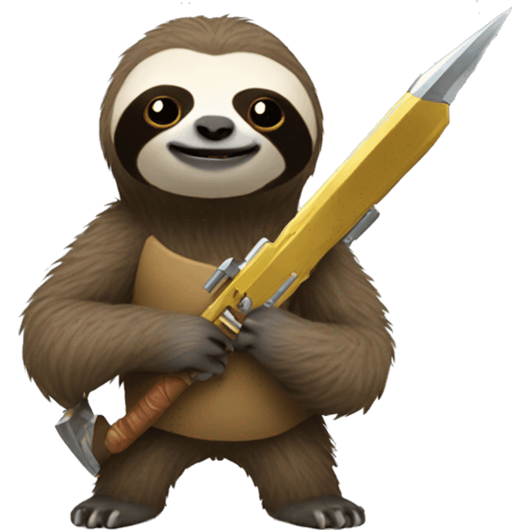 Sloth with a weapon emoji