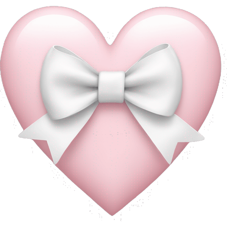 light pink heart with white bow emoji