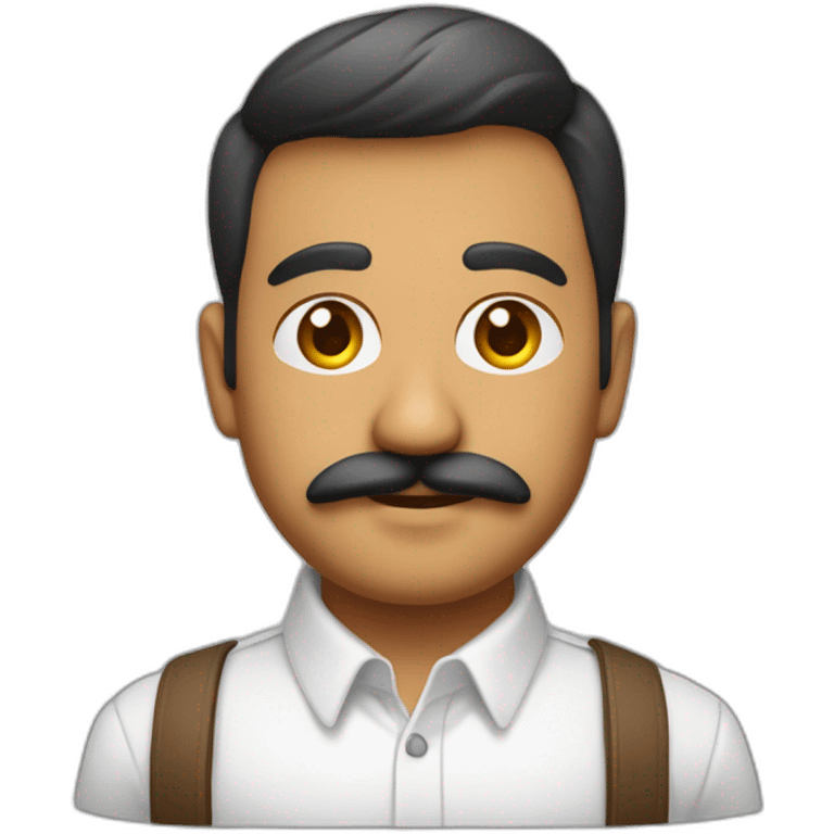 Jayendrasinh Solanki as Developer in white shirt with sleeve up and mustach emoji