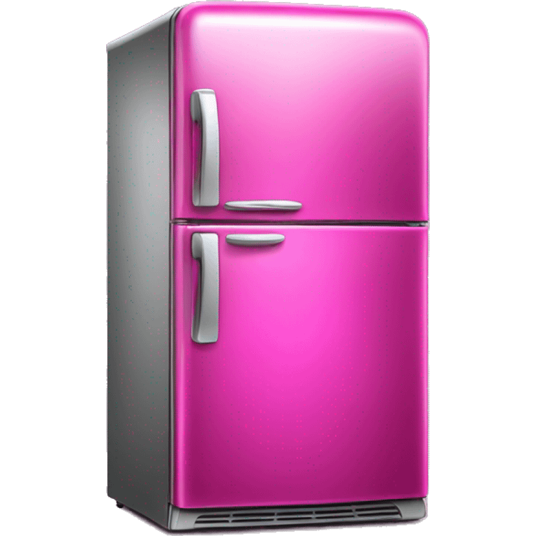 Realistic metallic hot pink fridge isolated.  emoji