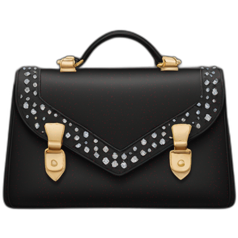 black purse with diamonds emoji