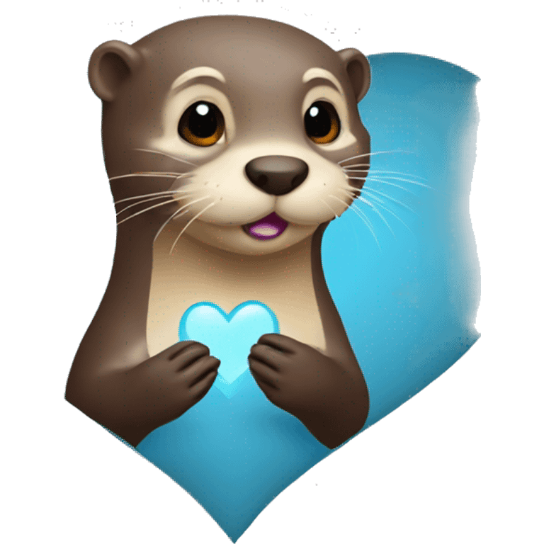 otter making a heart emoji