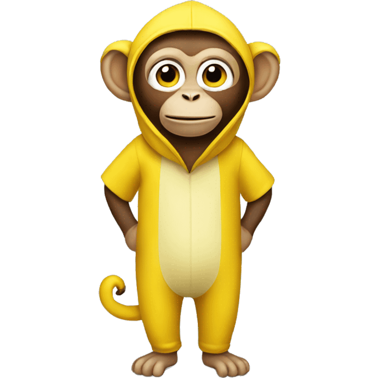 Monkey dress as a banana emoji