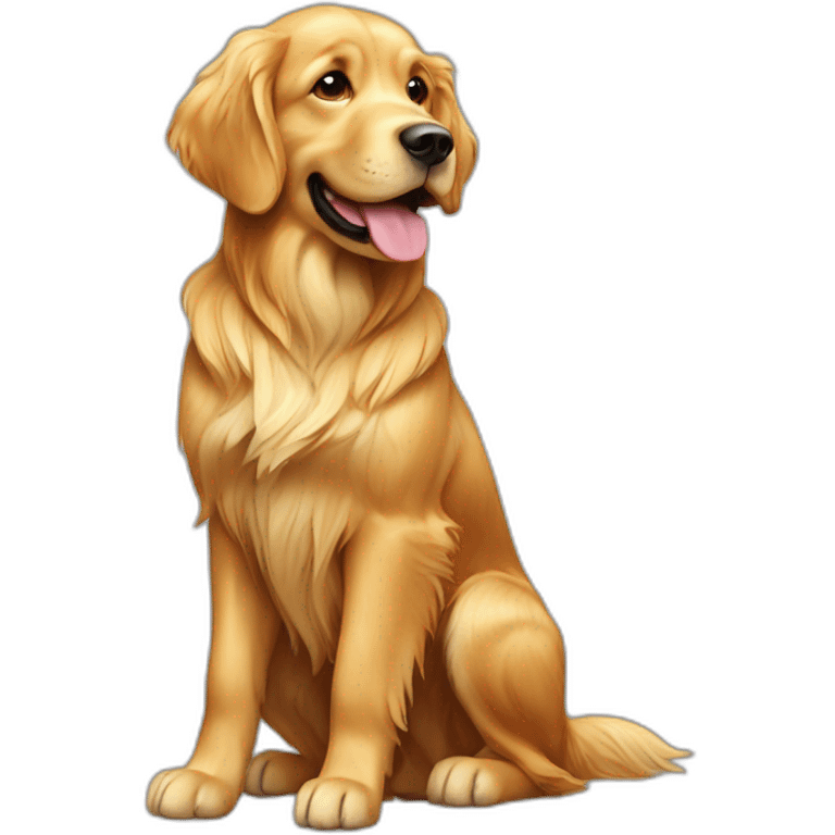 Dog golden retriever full-height emoji