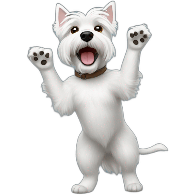 Westie waving emoji