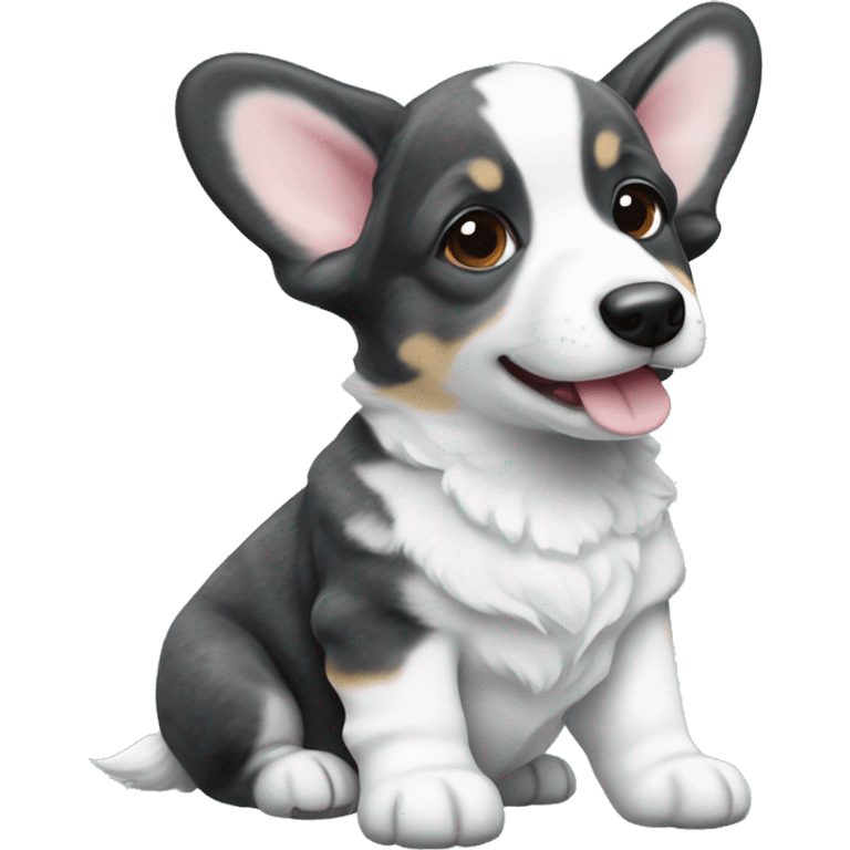 Blue marble corgi cardigan puppy emoji