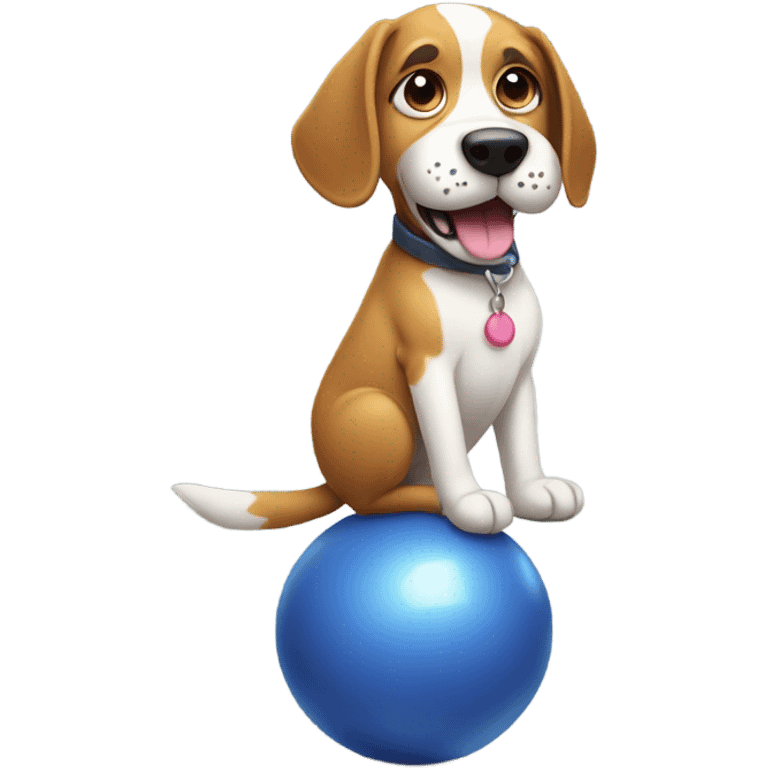 Dog on ball emoji