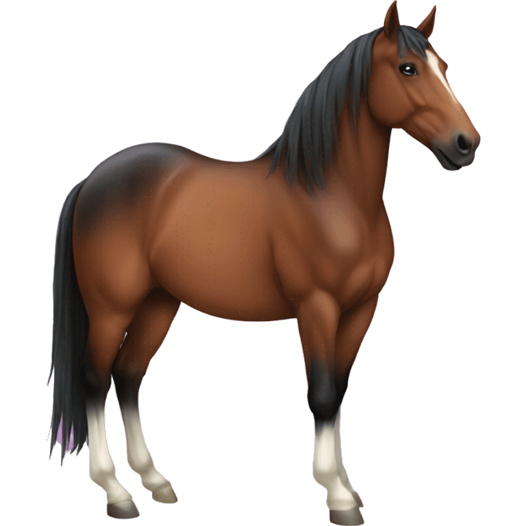 Bay horse with star emoji