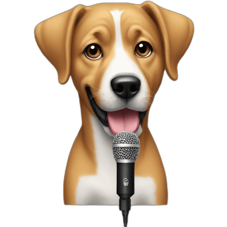 microphone dog emoji