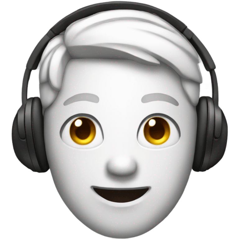 regular smile emoji with headphones  emoji