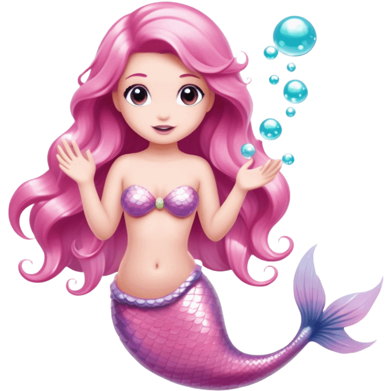 light pink mermaid bubbles emoji