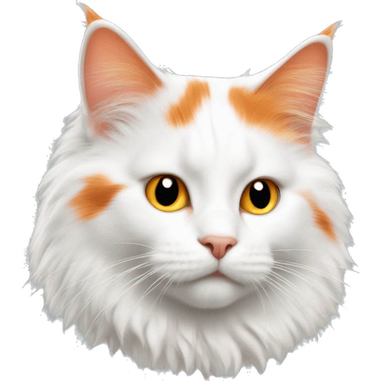 fluffy white and orange turkish van cat emoji