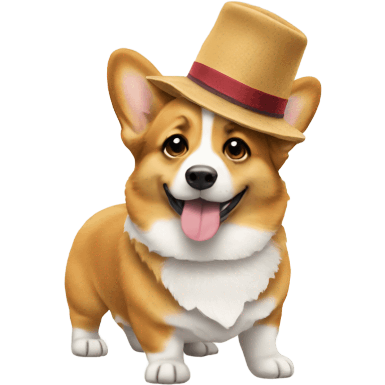 Corgi wearing a hat emoji