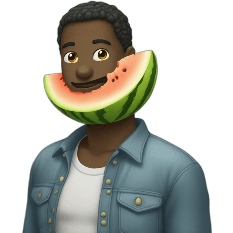 🧑🏿‍🦲mit Melone auf dem Kopf emoji