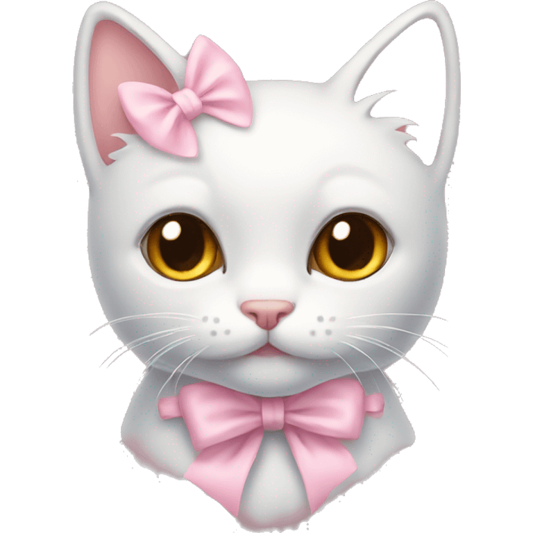 kitty with light pink bow emoji