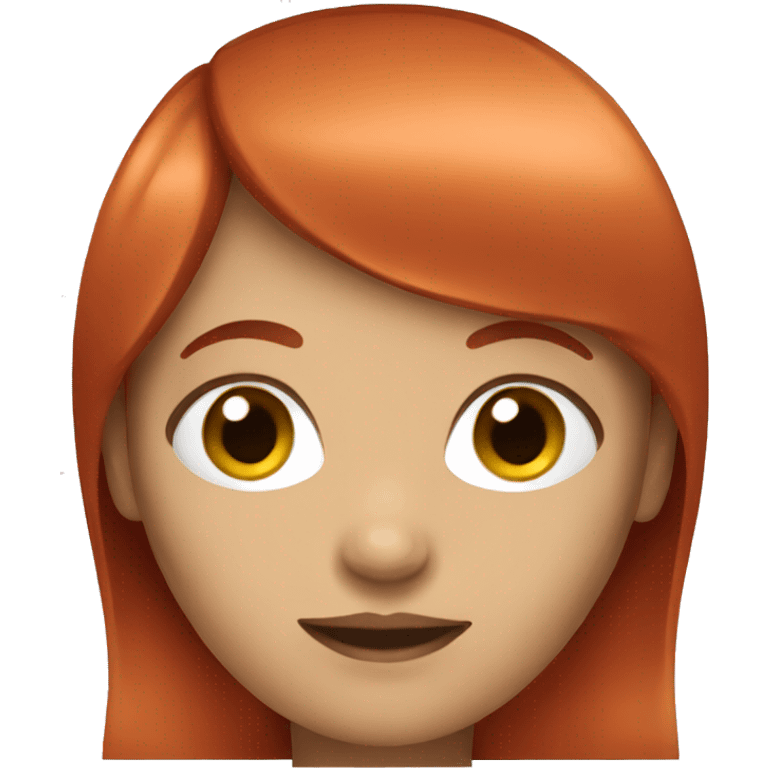 female with red hair and bangs emoji