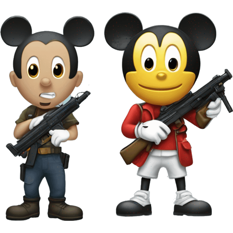 Micky mouse and an smg emoji