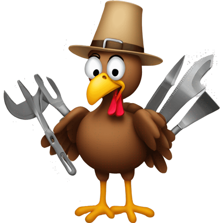 Turkey with tools emoji