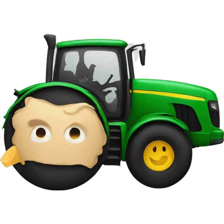 Person eating a tractor emoji