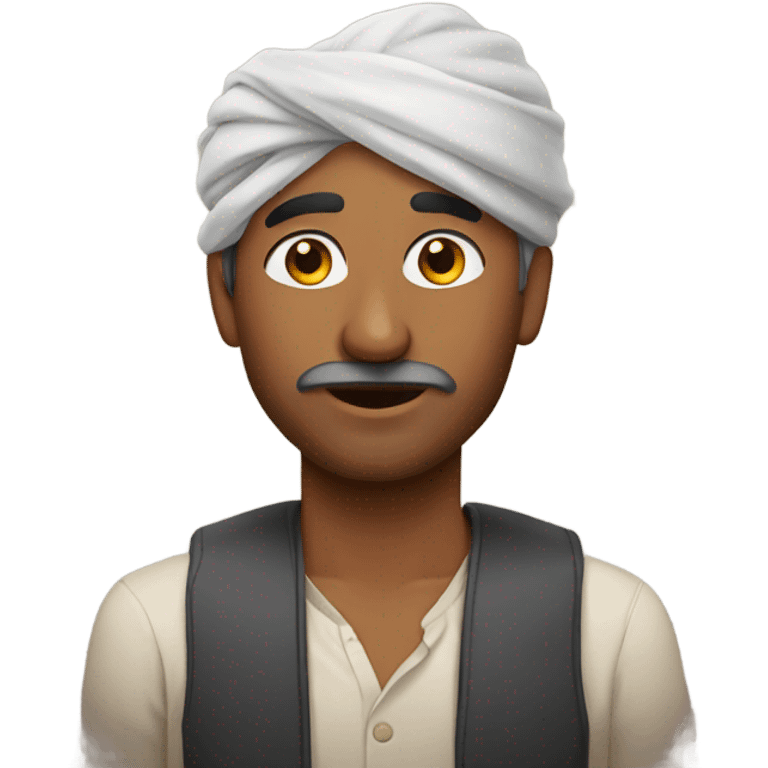 Indian man in a red house emoji